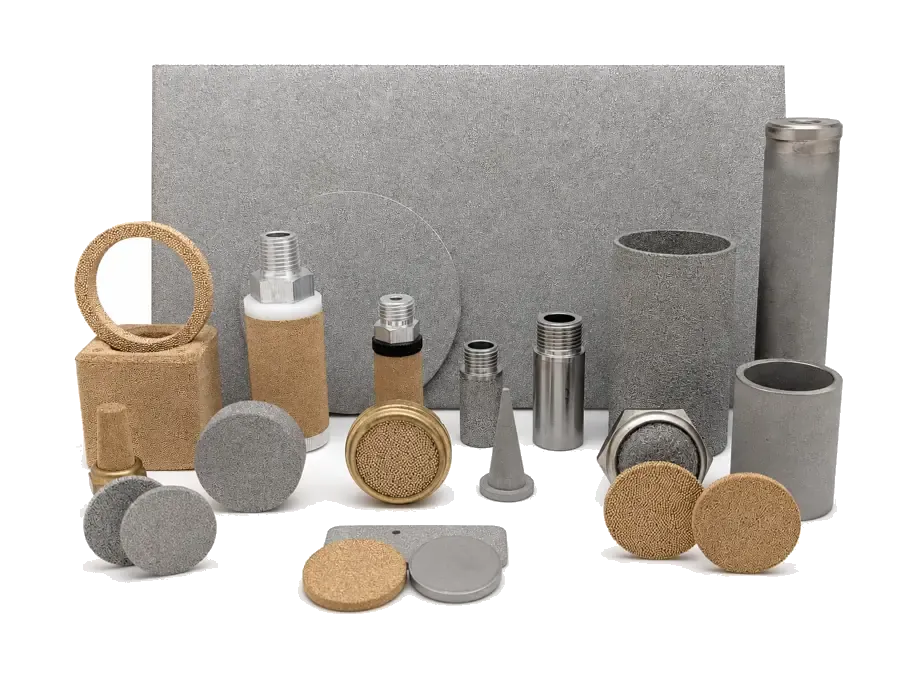 Gamme de pièces en métal fritté poreux et silencieux pneumatiques Stemm